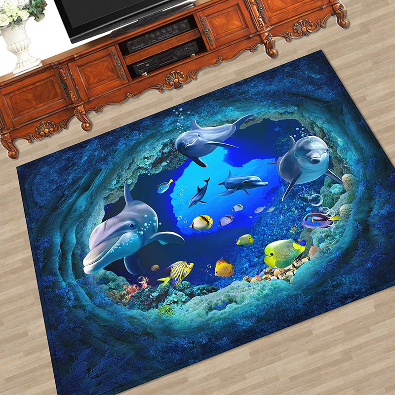 Multi Color Natural Rug Polypropylene Animal Printed Area Carpet Non-Slip Backing Stain-Resistant Indoor Rug for Living Room Clearhalo 'Area Rug' 'Rug' 2463900