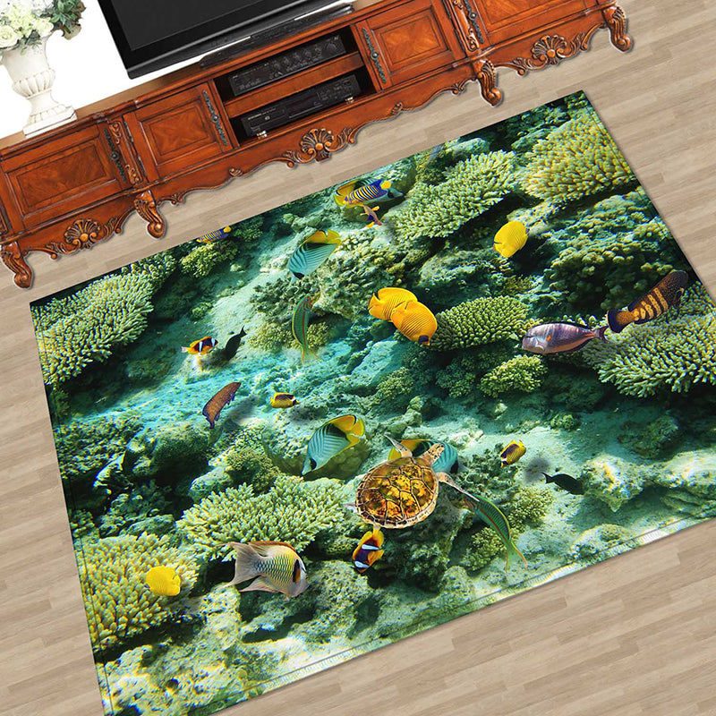 Multi Color Natural Rug Polypropylene Animal Printed Area Carpet Non-Slip Backing Stain-Resistant Indoor Rug for Living Room Clearhalo 'Area Rug' 'Rug' 2463901