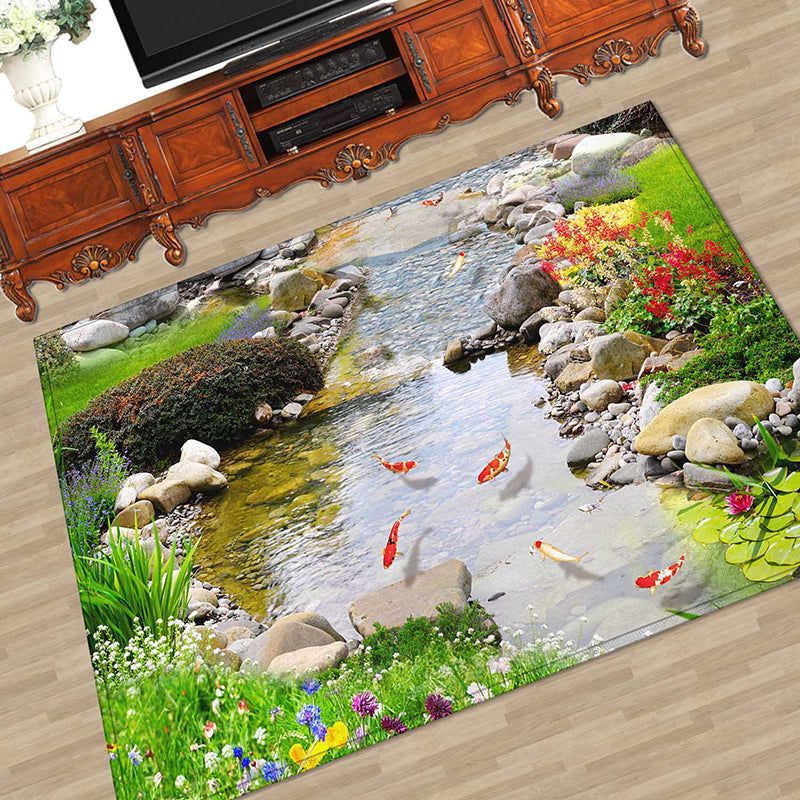 Multi Color Natural Rug Polypropylene Animal Printed Area Carpet Non-Slip Backing Stain-Resistant Indoor Rug for Living Room Clearhalo 'Area Rug' 'Rug' 2463903