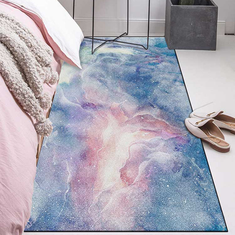 Minimalist Starry Sky Printed Rug Multi Colored Polyster Area Carpet Non-Slip Backing Pet Friendly Area Rug for Bedroom Purplish Blue Clearhalo 'Area Rug' 'Rug' 2463923