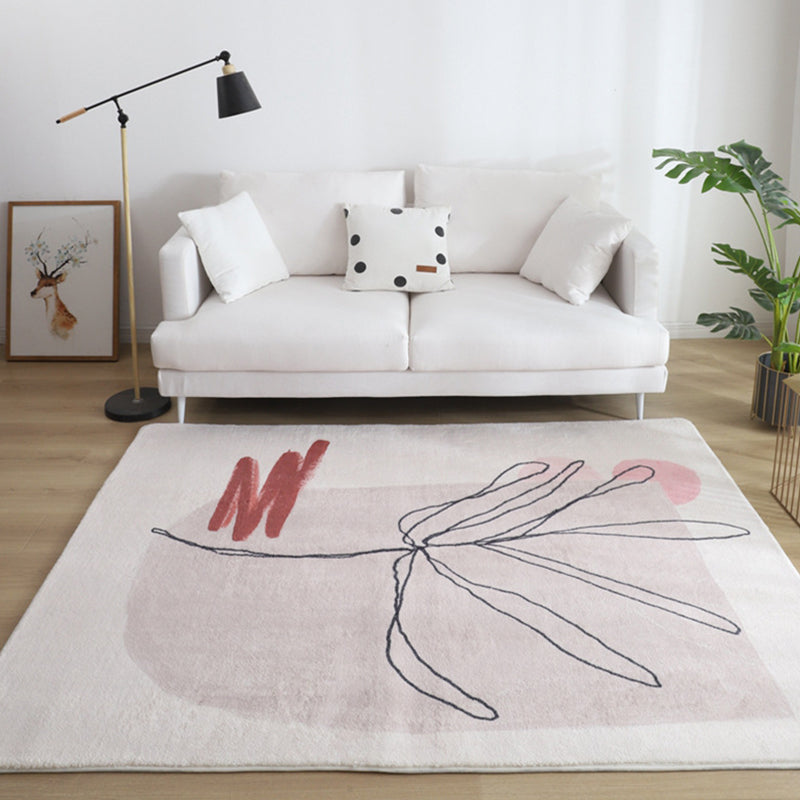 Multi Color Living Room Rug Western Hand Printed Area Carpet Synthetics Non-Slip Backing Pet Friendly Indoor Rug Nude Pink Clearhalo 'Area Rug' 'Rug' 2463957