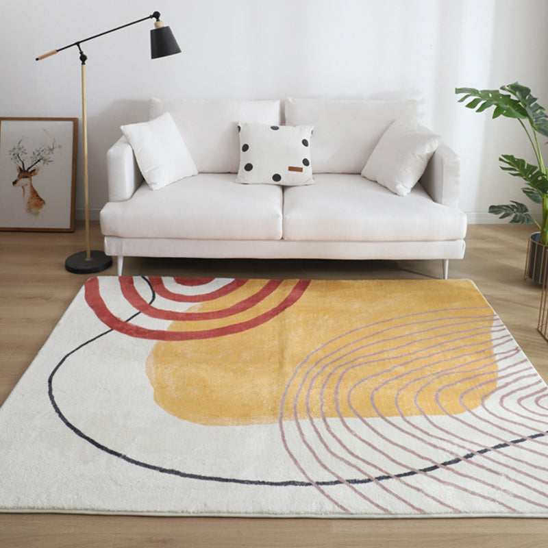 Multi Color Living Room Rug Western Hand Printed Area Carpet Synthetics Non-Slip Backing Pet Friendly Indoor Rug Yellow Clearhalo 'Area Rug' 'Rug' 2463958