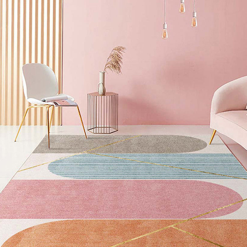 Comfort Hand Printed Rug Multi Colored Synthetics Area Carpet Non-Slip Backing Pet Friendly Indoor Rug for Living Room Clearhalo 'Area Rug' 'Rug' 2463971