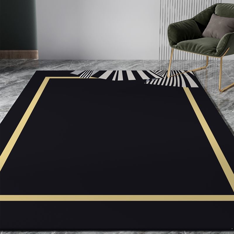 Multi Colored Color Block Rug Polyster Nordic Indoor Rug Anti-Slip Pet Friendly Easy Care Area Carpet for Decoration Black Clearhalo 'Area Rug' 'Rug' 2463976