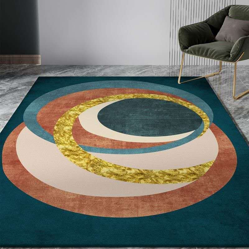 Multi Colored Color Block Rug Polyster Nordic Indoor Rug Anti-Slip Pet Friendly Easy Care Area Carpet for Decoration Blackish Green Clearhalo 'Area Rug' 'Rug' 2463978