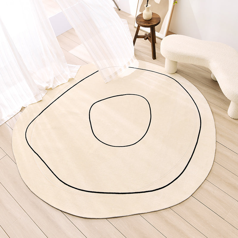 Minimalist Hand Printed Rug Multi-Color Polyster Area Carpet Non-Slip Backing Pet Friendly Indoor Rug for Decoration Light Beige Clearhalo 'Area Rug' 'Rug' 2464096