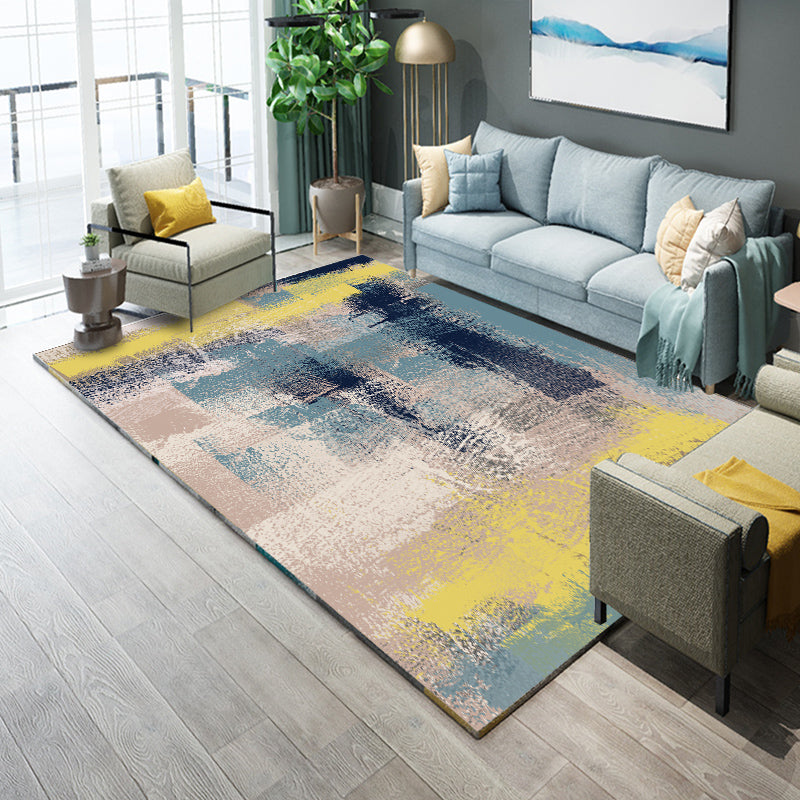 Industrial Living Room Rug Multi Colored Abstract Printed Indoor Rug Synthetics Non-Slip Backing Easy Care Area Carpet Clearhalo 'Area Rug' 'Rug' 2464104