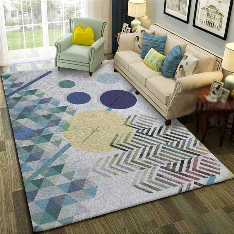 Calming Abstract Printed Rug Multi Colored Polyster Area Carpet Pet Friendly Easy Care Indoor Rug for Parlor Light Blue-Yellow Clearhalo 'Area Rug' 'Rug' 2464146