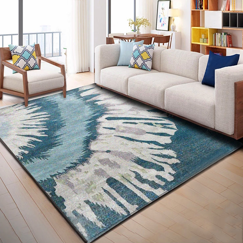 Calming Abstract Printed Rug Multi Colored Polyster Area Carpet Pet Friendly Easy Care Indoor Rug for Parlor Lake Green Clearhalo 'Area Rug' 'Rug' 2464150