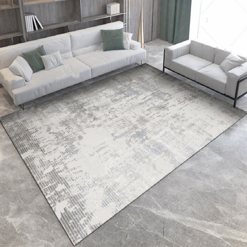 Nordic Abstract Printed Rug Multi Colored Polyster Area Carpet Pet Friendly Easy Care Area Carpet for Decoration Light Gray-White Clearhalo 'Area Rug' 'Rug' 2464156