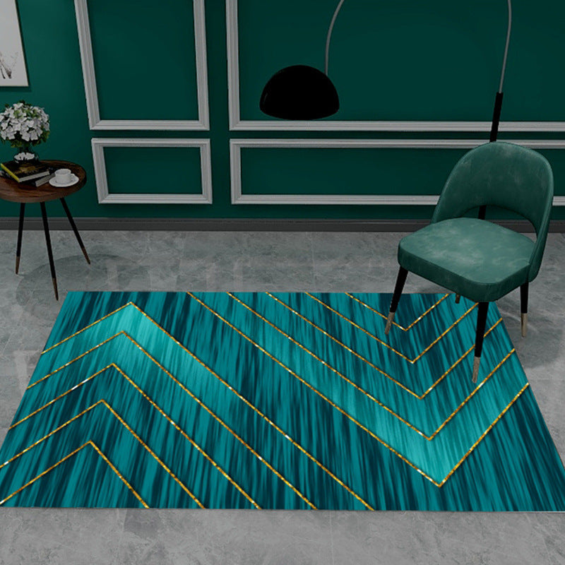 Multi Color Scandinavian Rug Polypropylene Geo Printed Area Carpet Easy Care Pet Friendly Indoor Rug for Parlor Green Clearhalo 'Area Rug' 'Rug' 2464298