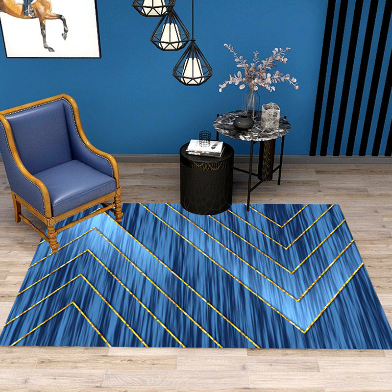 Multi Color Scandinavian Rug Polypropylene Geo Printed Area Carpet Easy Care Pet Friendly Indoor Rug for Parlor Blue Clearhalo 'Area Rug' 'Rug' 2464299