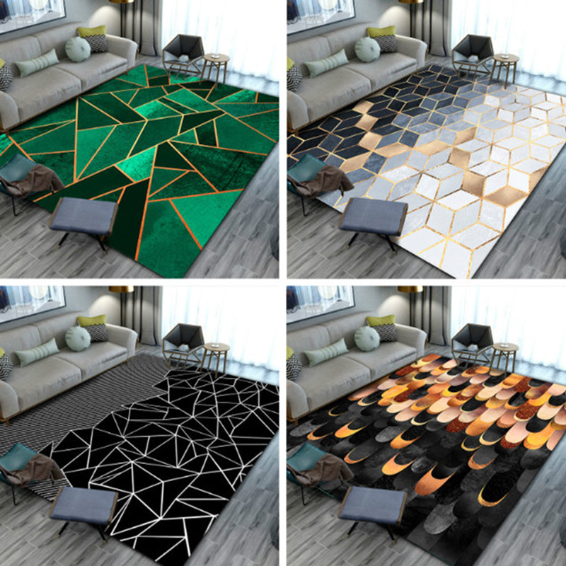 Relaxing Geometric Printed Rug Multi Colored Polyster Area Carpet Pet Friendly Easy Care Indoor Rug for Living Room Clearhalo 'Area Rug' 'Rug' 2464308