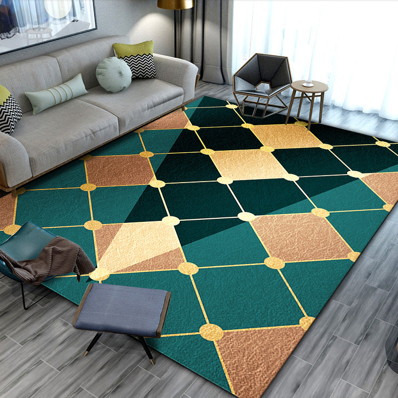 Relaxing Geometric Printed Rug Multi Colored Polyster Area Carpet Pet Friendly Easy Care Indoor Rug for Living Room Green-Yellow Clearhalo 'Area Rug' 'Rug' 2464309