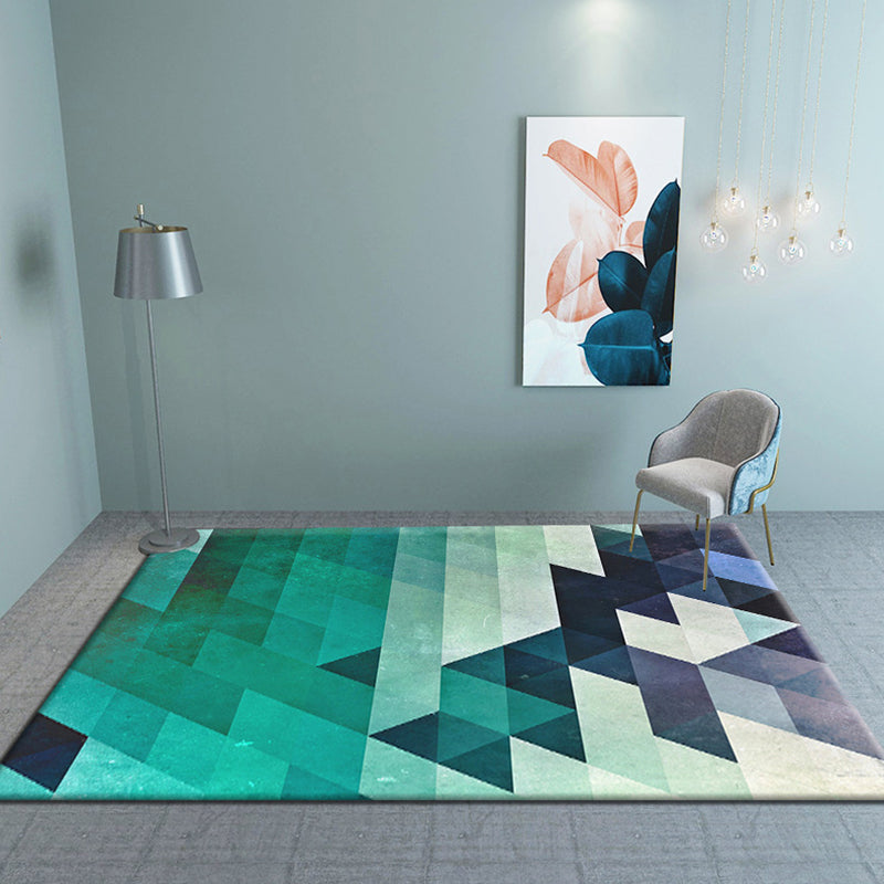 Relaxing Geometric Printed Rug Multi Colored Polyster Area Carpet Pet Friendly Easy Care Indoor Rug for Living Room Green Clearhalo 'Area Rug' 'Rug' 2464315