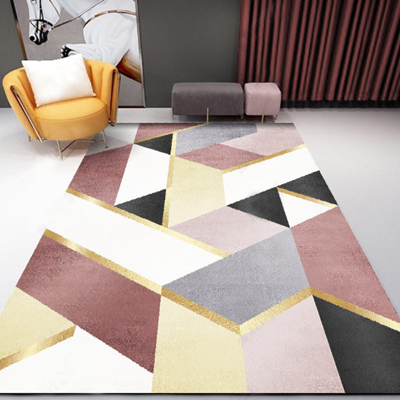 Novelty Geometric Printed Rug Multi Colored Synthetics Area Carpet Non-Slip Backing Stain-Resistant Indoor Rug for Parlor Clearhalo 'Area Rug' 'Rug' 2464325