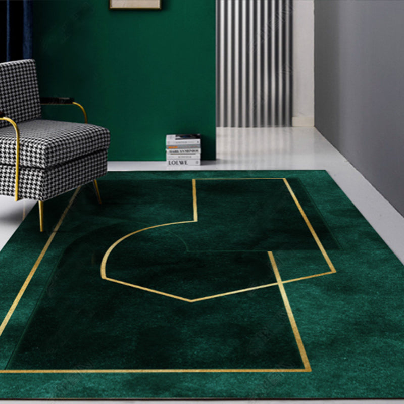 Novelty Geometric Printed Rug Multi Colored Synthetics Area Carpet Non-Slip Backing Stain-Resistant Indoor Rug for Parlor Dark Green Clearhalo 'Area Rug' 'Rug' 2464331