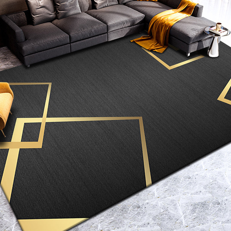 Multicolor Geo Printed Rug Polyster Luxe Indoor Rug Anti-Slip Backing Pet Friendly Easy Care Area Carpet for Living Room Yellow-Black Clearhalo 'Area Rug' 'Rug' 2464363