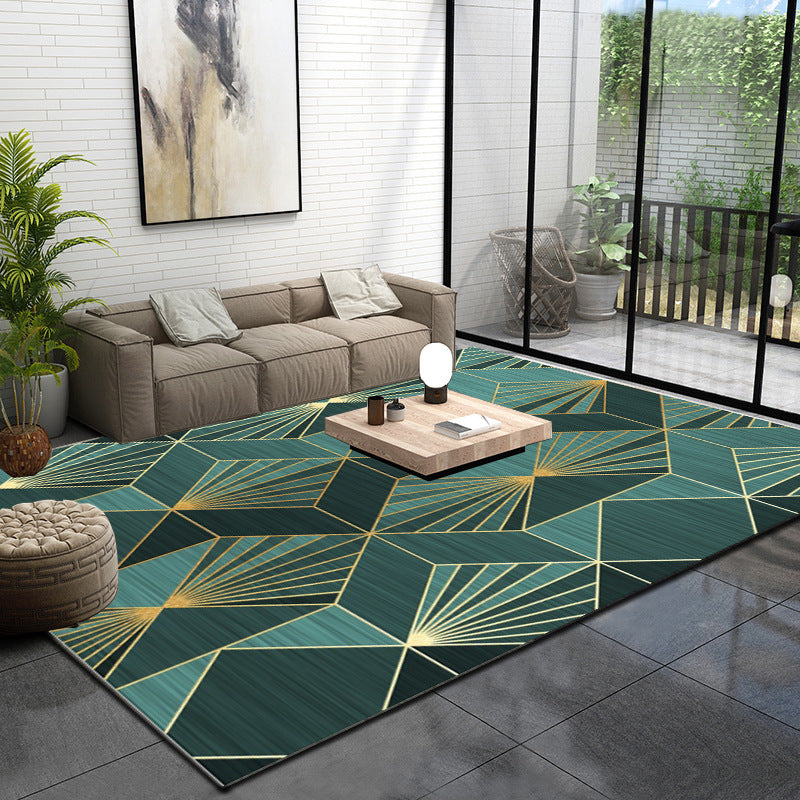 Multicolor Glam Rug Polypropylene Geometric Printed Indoor Rug Anti-Slip Backing Easy Care Area Carpet for Living Room Pea Green Clearhalo 'Area Rug' 'Rug' 2464370