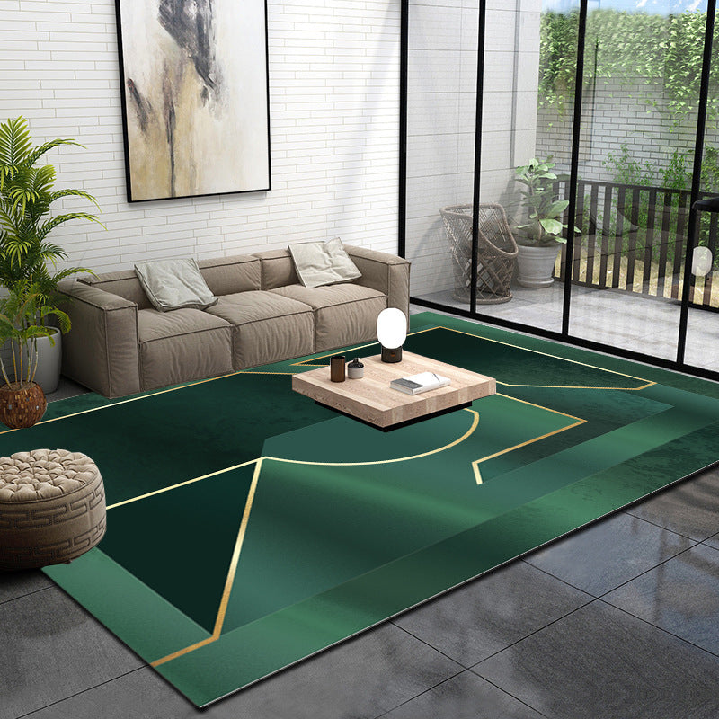 Multicolor Glam Rug Polypropylene Geometric Printed Indoor Rug Anti-Slip Backing Easy Care Area Carpet for Living Room Peacock Green Clearhalo 'Area Rug' 'Rug' 2464375