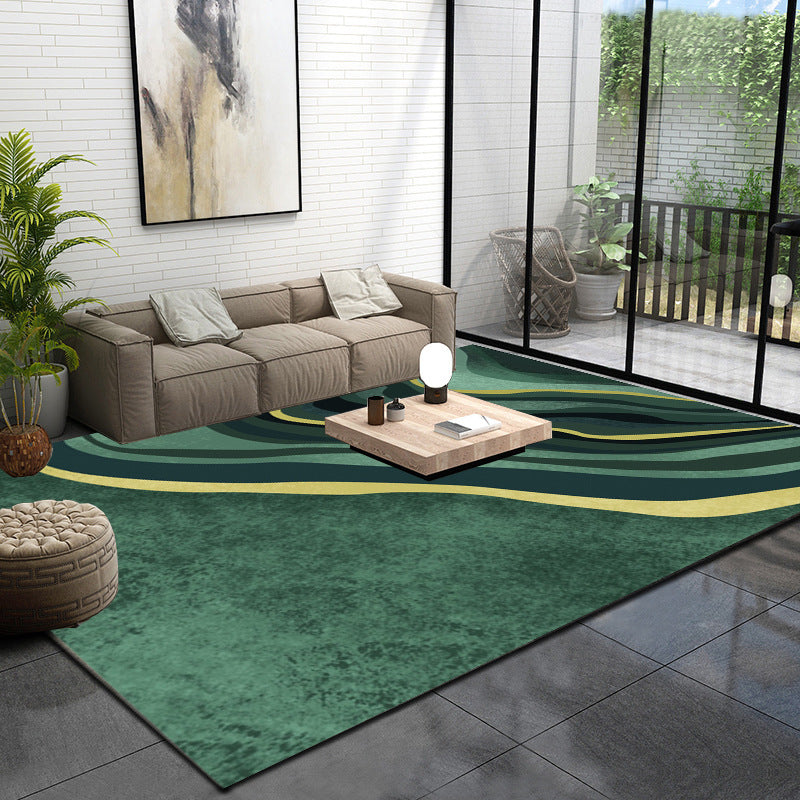 Multicolor Glam Rug Polypropylene Geometric Printed Indoor Rug Anti-Slip Backing Easy Care Area Carpet for Living Room Olive Green Clearhalo 'Area Rug' 'Rug' 2464379