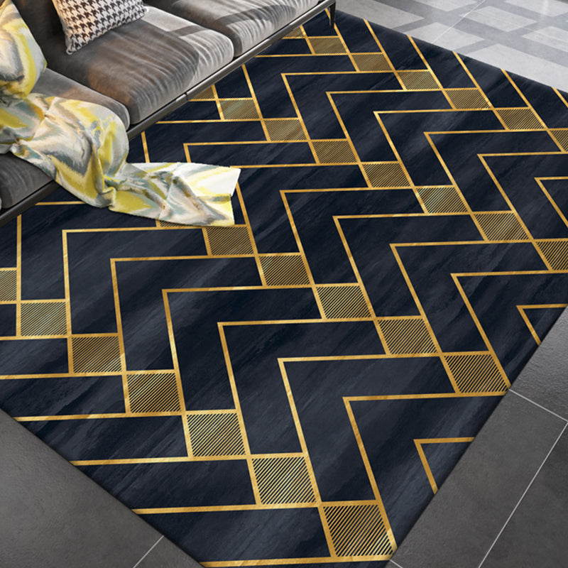 Simple Living Room Rug Multicolor Geometric Printed Area Carpet Cotton Blend Non-Slip Backing Easy Care Area Rug Yellow-Black Clearhalo 'Area Rug' 'Rug' 2464391