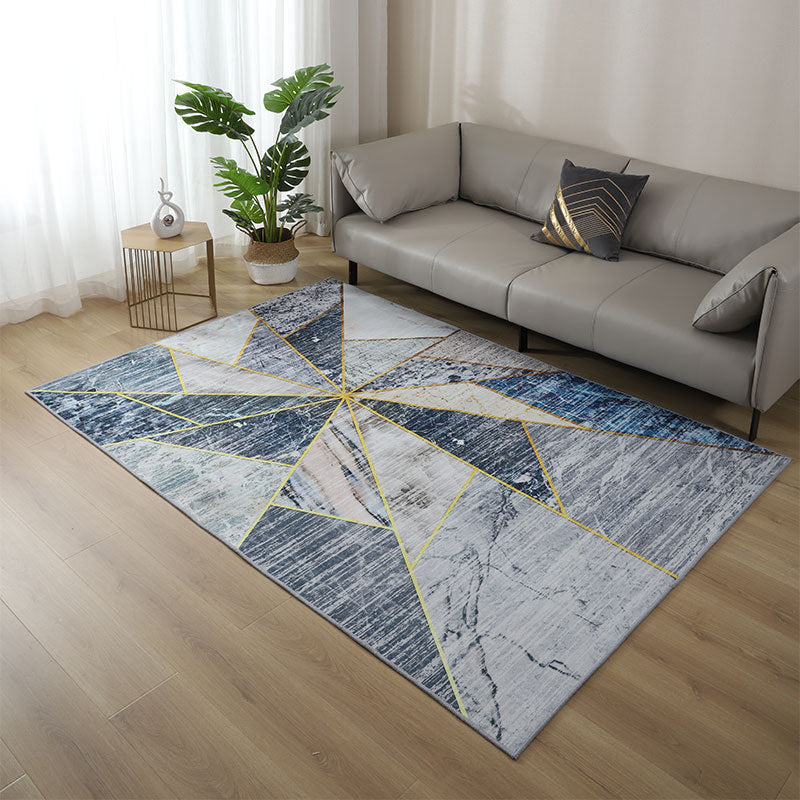 Minimalist Geometric Printed Rug Multi Color Polyster Area Carpet Synthetics Non-Slip Backing Pet Friendly Indoor Rug for Parlor Gray-Blue Clearhalo 'Area Rug' 'Rug' 2464411