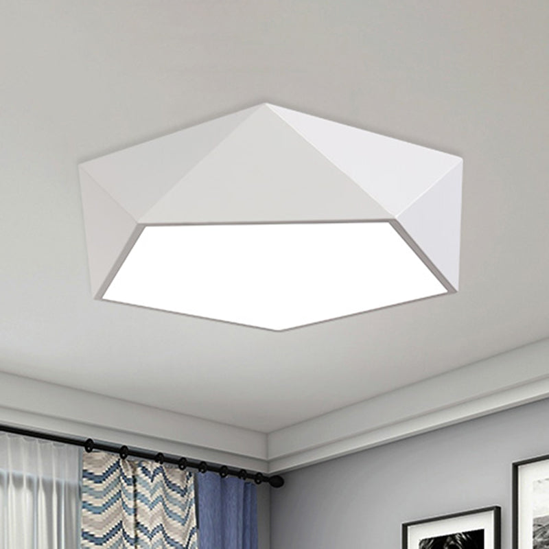 Pentagonal Flush Mount LED Light Modern Metal Bedroom Flush Mount Ceiling Lighting Fixture White Clearhalo 'Ceiling Lights' 'Close To Ceiling Lights' 'Close to ceiling' 'Flush mount' Lighting' 2465027