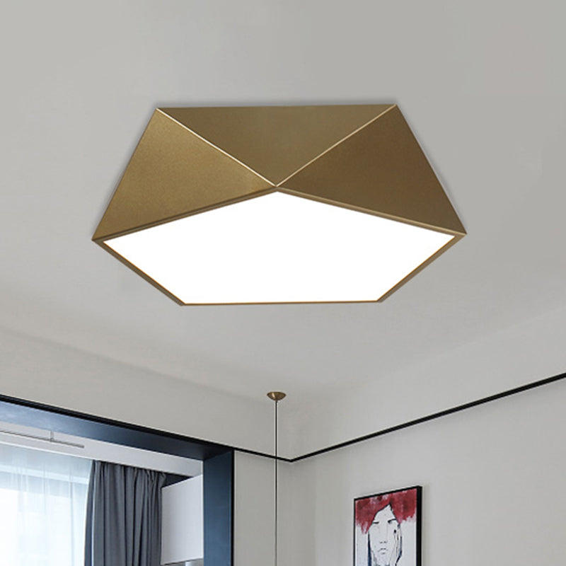 Pentagonal Flush Mount LED Light Modern Metal Bedroom Flush Mount Ceiling Lighting Fixture Gold Clearhalo 'Ceiling Lights' 'Close To Ceiling Lights' 'Close to ceiling' 'Flush mount' Lighting' 2465028