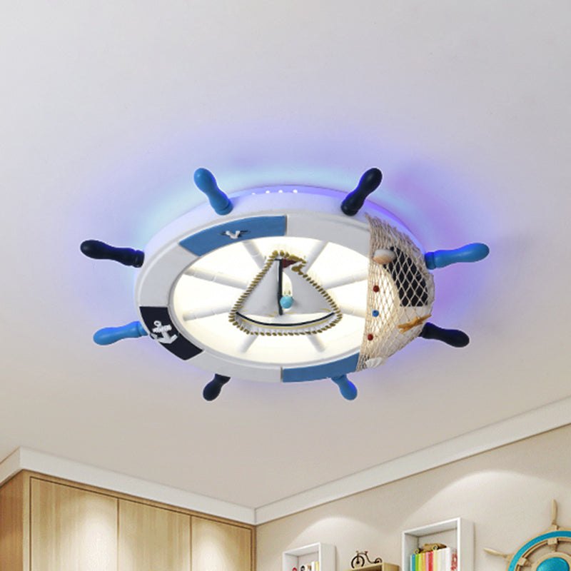 Mediterranean Rudder Flush Mount Fixture Metal Child Bedroom LED Ceiling Flush Light Clearhalo 'Ceiling Lights' 'Close To Ceiling Lights' 'Close to ceiling' 'Flush mount' Lighting' 2465047