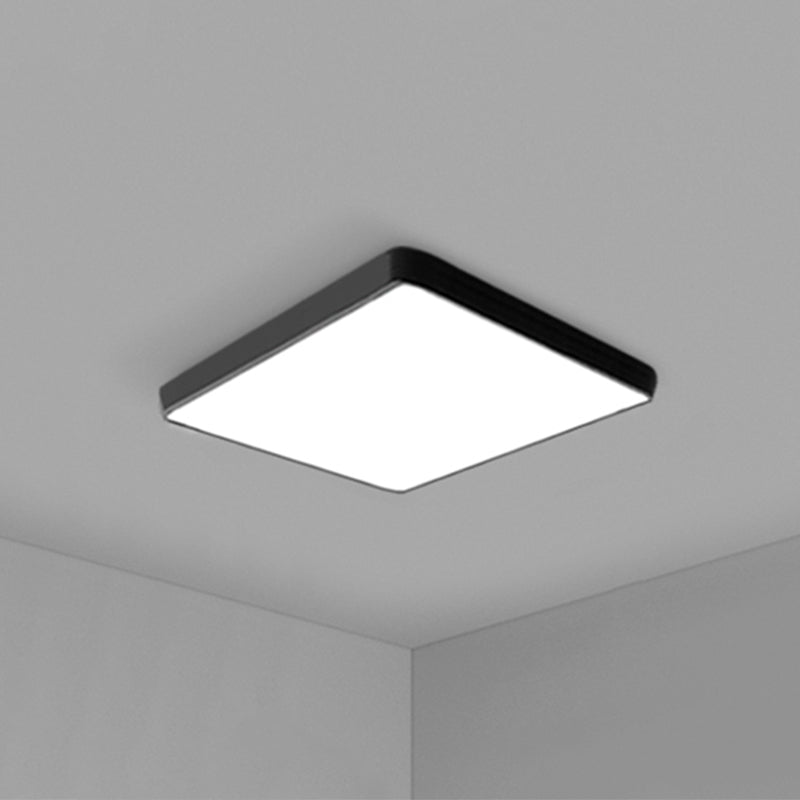 Simplicity Ultrathin Flush Ceiling Light Fixture Acrylic LED Conference Room Flushmount Lighting Black 16