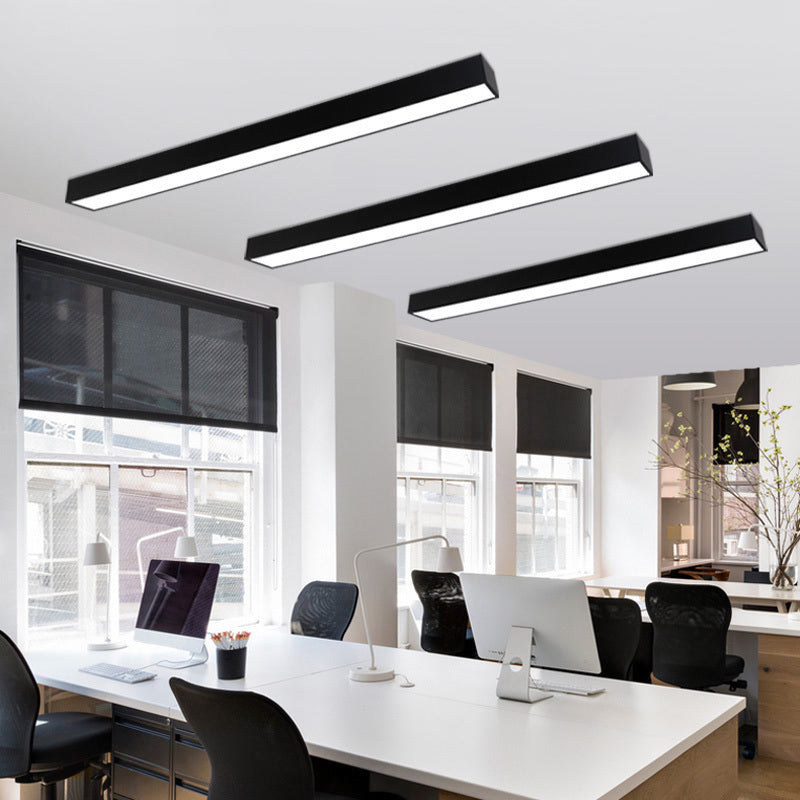 Pole Shaped Office Ceiling Flush Mount Metal Minimalistic LED Flush Light Fixture Black Clearhalo 'Ceiling Lights' 'Close To Ceiling Lights' 'Close to ceiling' 'Flush mount' Lighting' 2465371