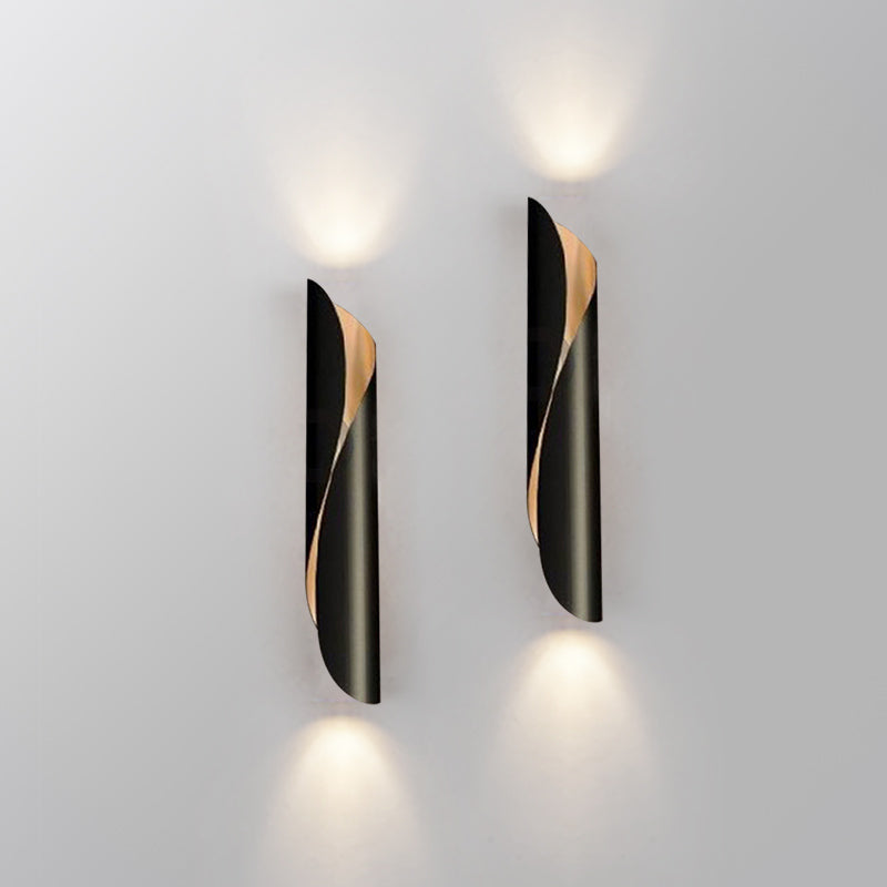 Scroll Wall Lighting Fixture Minimalistic Metal 2-Head Corridor Wall Sconce Light Clearhalo 'Cast Iron' 'Glass' 'Industrial' 'Modern wall lights' 'Modern' 'Tiffany' 'Traditional wall lights' 'Wall Lamps & Sconces' 'Wall Lights' Lighting' 2465404