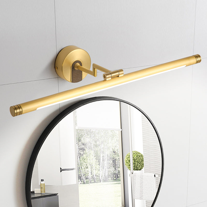 Swingable Metal Tubular Vanity Light Vintage LED Wall Sconce Light Fixture for Bath Clearhalo 'Cast Iron' 'Glass' 'Industrial' 'Modern wall lights' 'Modern' 'Tiffany' 'Traditional wall lights' 'Vanity Lights' 'Wall Lights' Lighting' 2465537