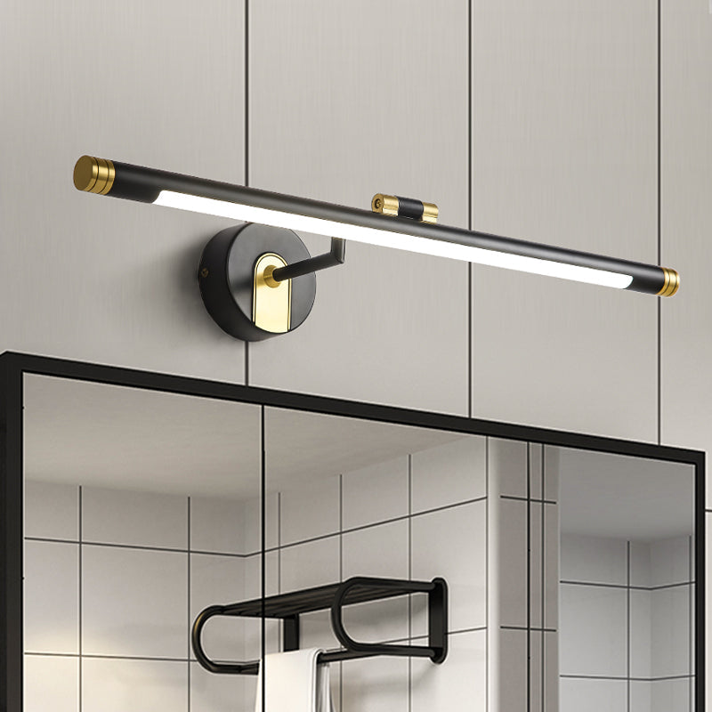 Swingable Metal Tubular Vanity Light Vintage LED Wall Sconce Light Fixture for Bath Clearhalo 'Cast Iron' 'Glass' 'Industrial' 'Modern wall lights' 'Modern' 'Tiffany' 'Traditional wall lights' 'Vanity Lights' 'Wall Lights' Lighting' 2465540