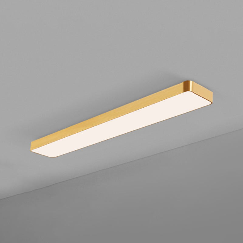 Gold Finish Rectangle Ceiling Lamp Simple Style Metal LED Flush Mount Light for Office Gold 47.5