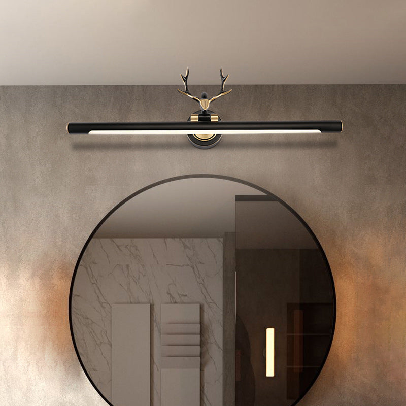 Antler Bathroom Vanity Lighting Rustic Metal LED Tube Wall Sconce Light with Adjustable Joint Clearhalo 'Vanity Lights' 'Wall Lights' Lighting' 2465905