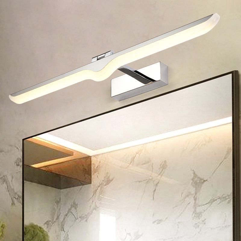 Symmetric Acrylic Vanity Wall Light Modernism Nickel LED Wall Sconce Lamp for Bath Nickel Clearhalo 'Modern wall lights' 'Modern' 'Vanity Lights' 'Wall Lights' Lighting' 2466160