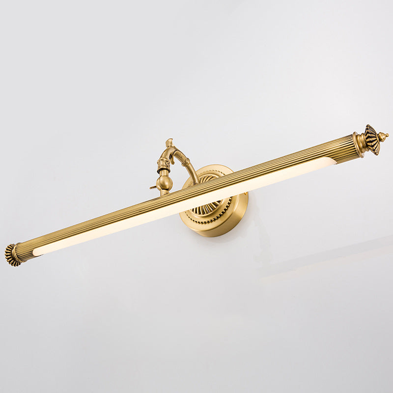 Brass Tube Vanity Sconce Traditional Metal Bath Wall Mount Light with Rotary Joint Brass Clearhalo 'Vanity Lights' 'Wall Lights' Lighting' 2466544