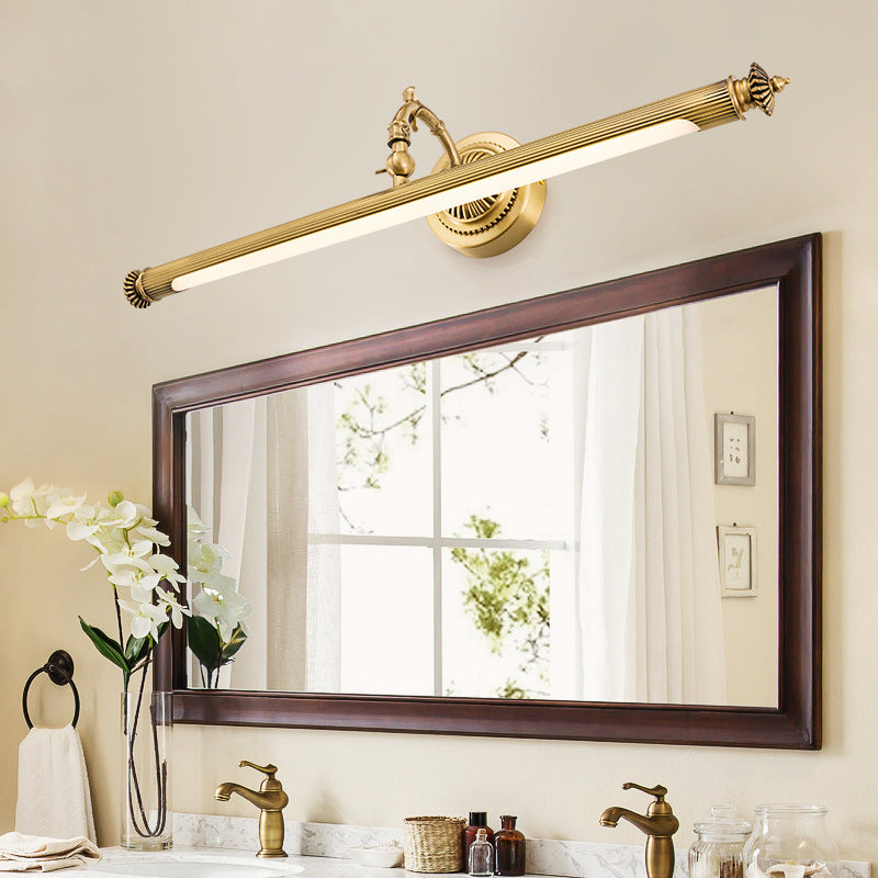 Brass Tube Vanity Sconce Traditional Metal Bath Wall Mount Light with Rotary Joint Clearhalo 'Vanity Lights' 'Wall Lights' Lighting' 2466547