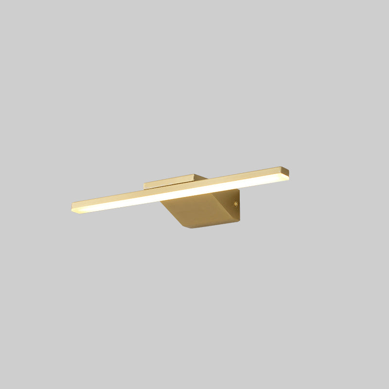 Linear LED Sconce Light Postmodern Style Acrylic Bath Wall Vanity Light in Brass Brass 16