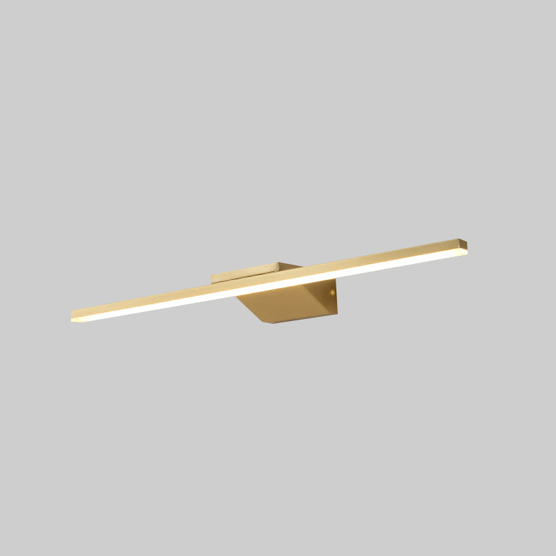 Linear LED Sconce Light Postmodern Style Acrylic Bath Wall Vanity Light in Brass Brass 21.5