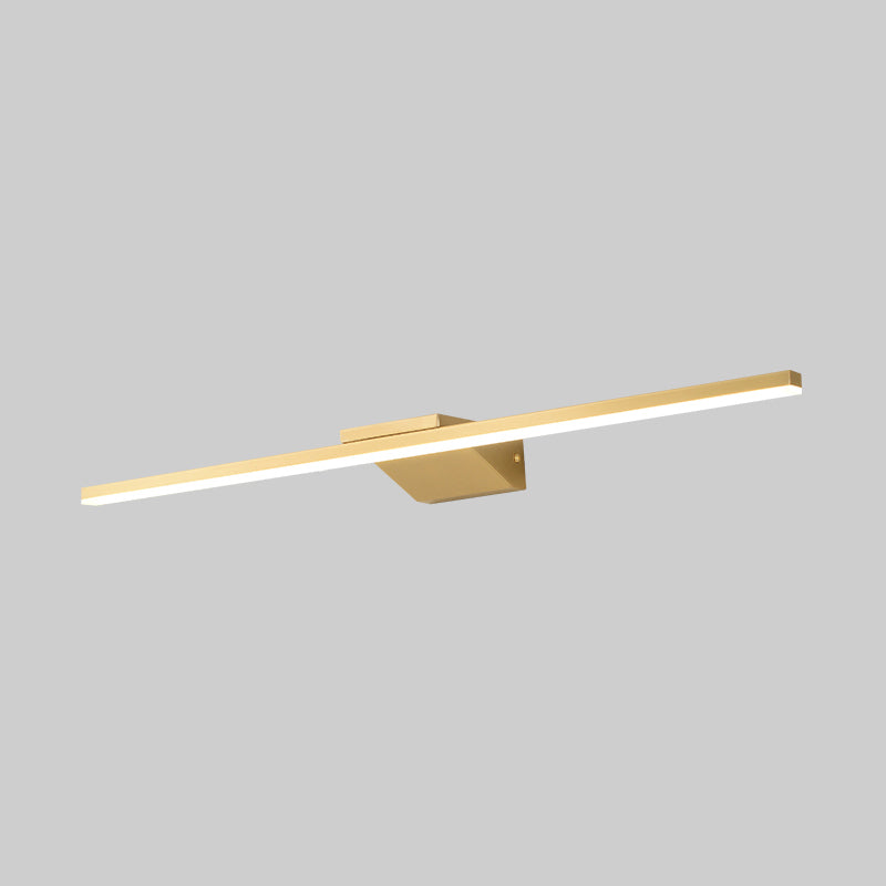 Linear LED Sconce Light Postmodern Style Acrylic Bath Wall Vanity Light in Brass Brass 27.5