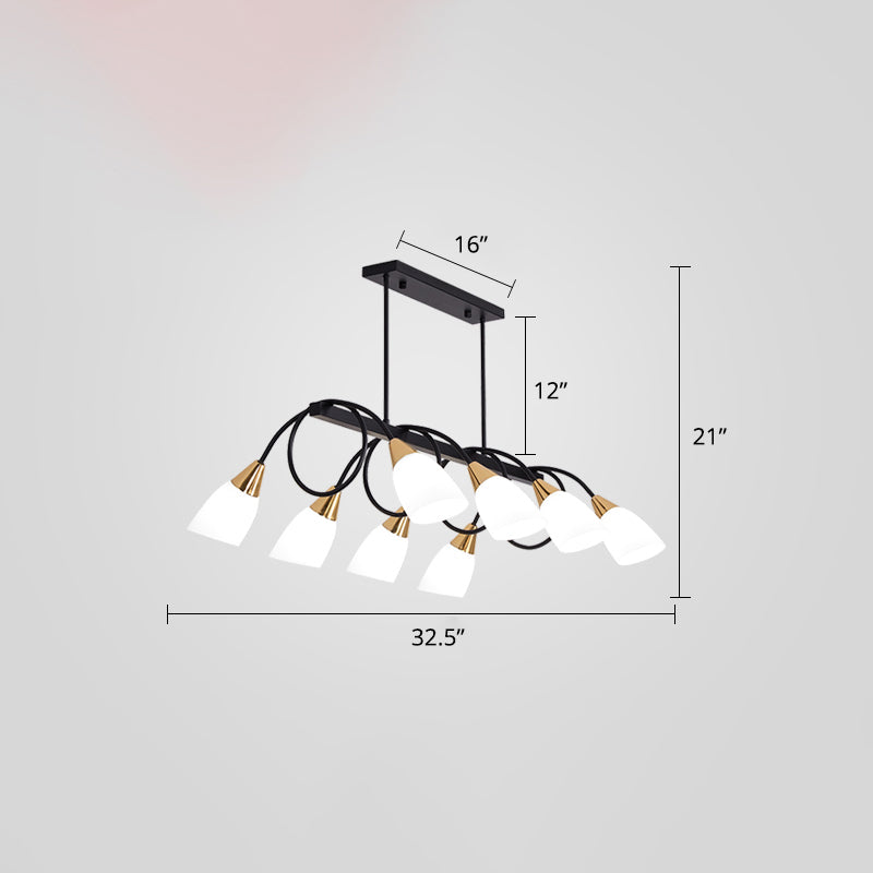 Tulip Shade Island Lamp Contemporary Milk Glass Restaurant Pendant Light Fixture Clearhalo 'Ceiling Lights' 'Island Lights' Lighting' 2466592