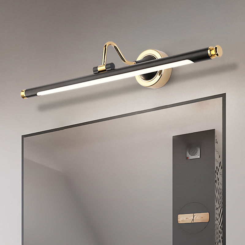 Adjustable Tube Metal Picture Light Vintage Bath Vanity Lighting Fixture in Gold and Black Gold-Black Clearhalo 'Vanity Lights' 'Wall Lights' Lighting' 2466648