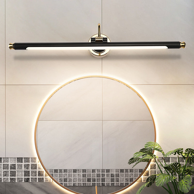 Adjustable Tube Metal Picture Light Vintage Bath Vanity Lighting Fixture in Gold and Black Clearhalo 'Vanity Lights' 'Wall Lights' Lighting' 2466649