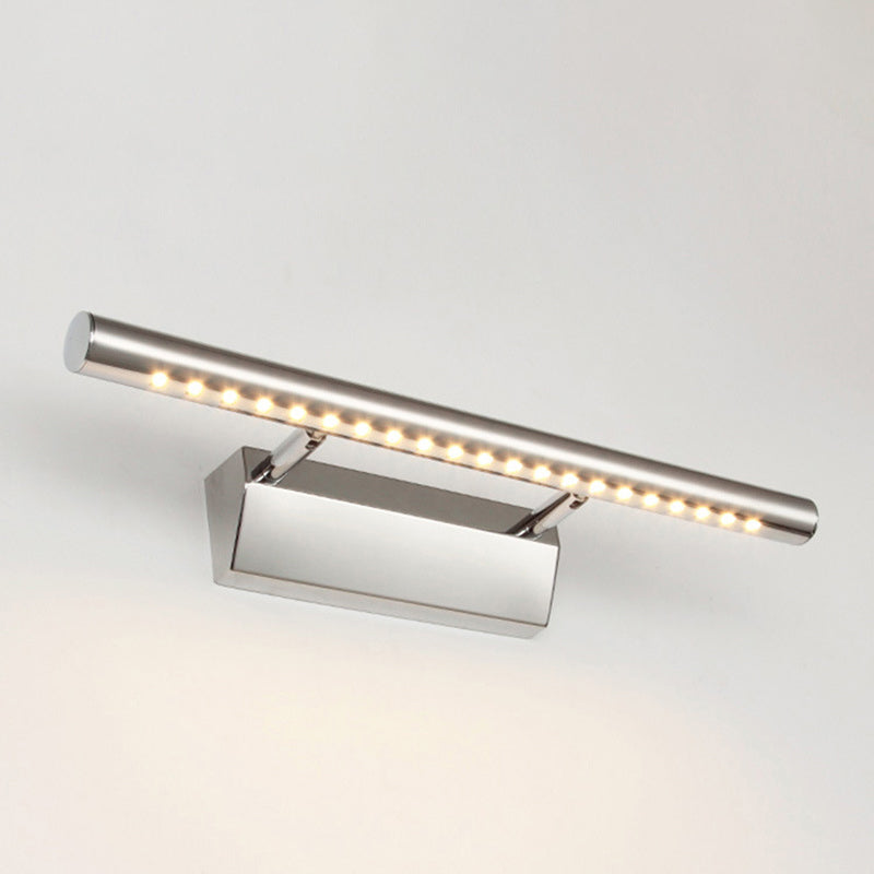 Tube Bathroom Vanity Lighting Fixture Stainless Steel Minimalist LED Wall Light Sconce Stainless-Steel Clearhalo 'Modern wall lights' 'Modern' 'Vanity Lights' 'Wall Lights' Lighting' 2466653