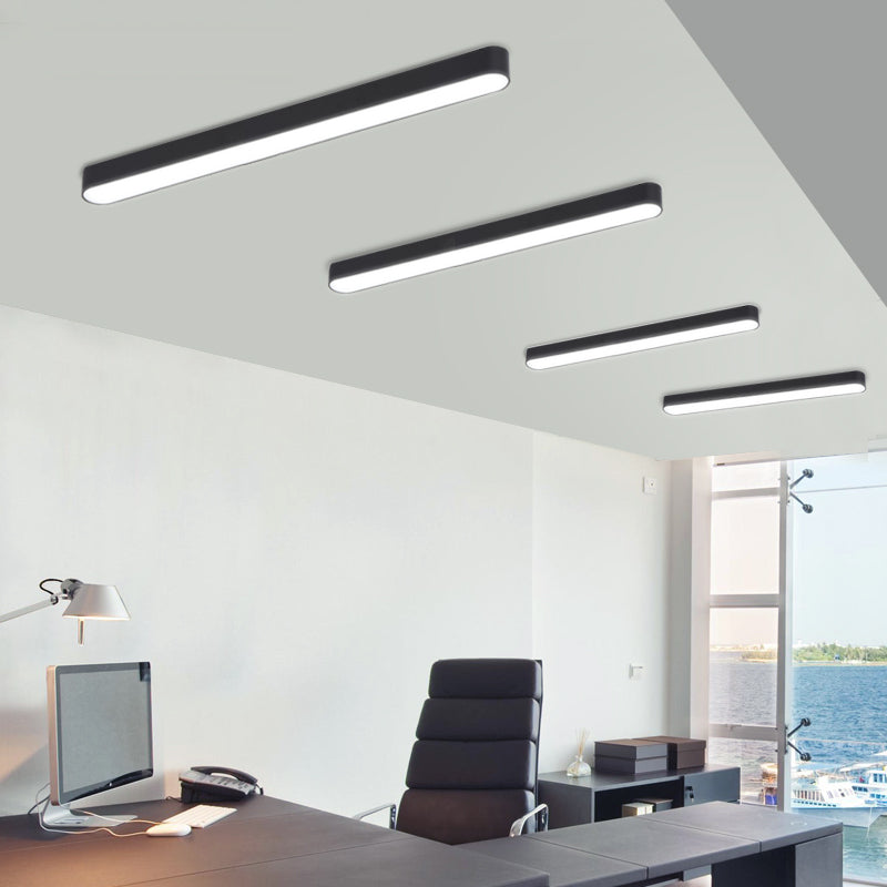 Elliptical Meeting Room Ceiling Flush Light Aluminum Minimalistic LED Flush Mount Lamp Clearhalo 'Ceiling Lights' 'Close To Ceiling Lights' 'Close to ceiling' 'Flush mount' Lighting' 2466855