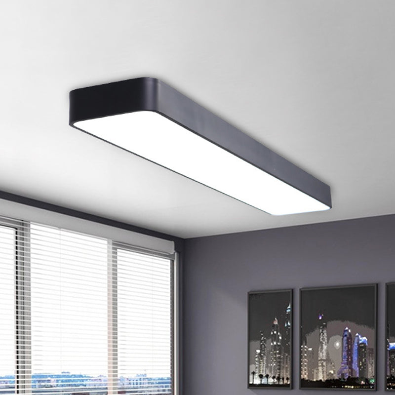 Black Rectangular Ceiling Light Fixture Simple LED Aluminum Flush Mount Lamp for Office Clearhalo 'Ceiling Lights' 'Close To Ceiling Lights' 'Close to ceiling' 'Flush mount' Lighting' 2466862