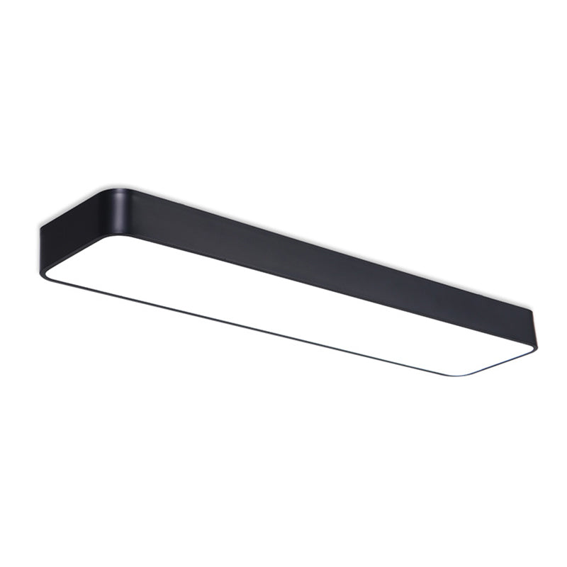 Black Rectangular Ceiling Light Fixture Simple LED Aluminum Flush Mount Lamp for Office Clearhalo 'Ceiling Lights' 'Close To Ceiling Lights' 'Close to ceiling' 'Flush mount' Lighting' 2466864